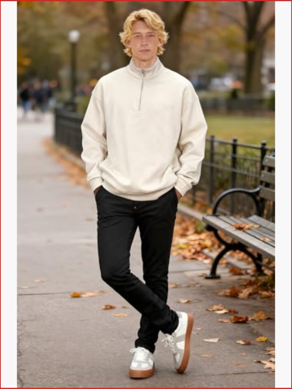Skinny Fit Chino Pants, Slim Tapered Khaki Pants with Pockets - Picture 3 of 7